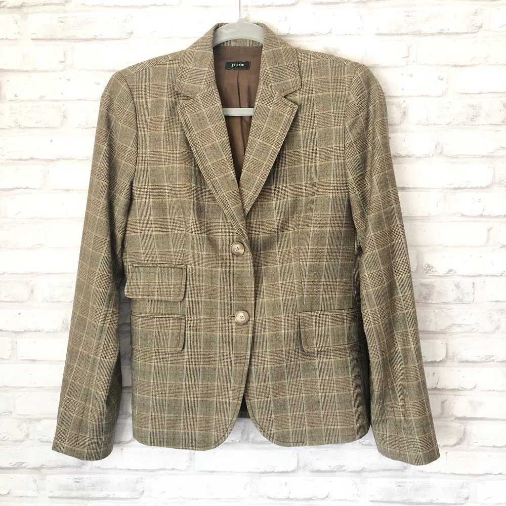 J Crew Wool Plaid Blazer